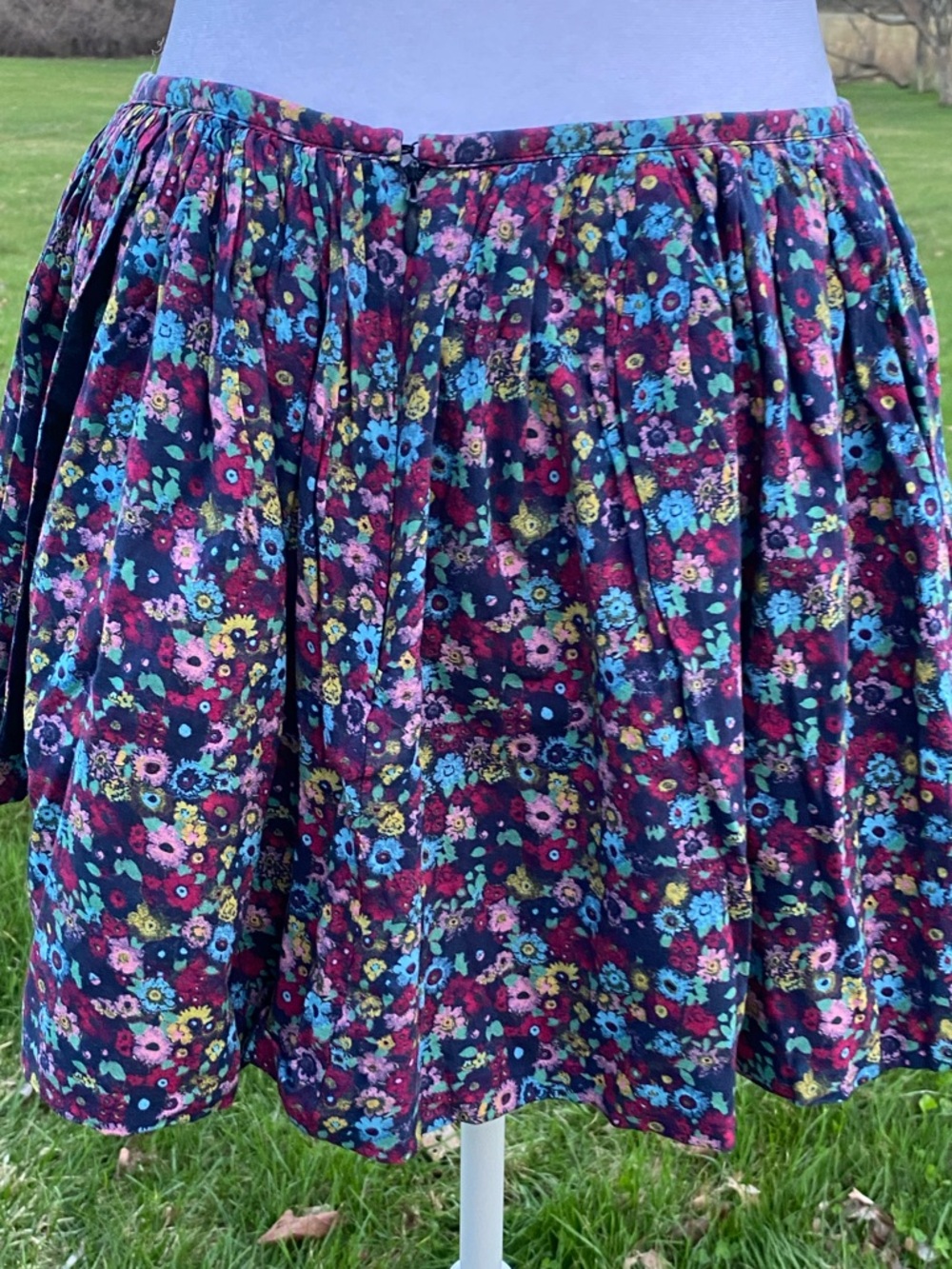 Girl by Band Of Outsiders Navy Floral Gathered Mini Skirt 3